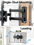 Pipishell Full Motion TV Wall Mount for Most 26-60 inch Flat & Curved TVs up to 77 lbs, Adjustable Bracket Height, Single Articulating Arm, Extens...