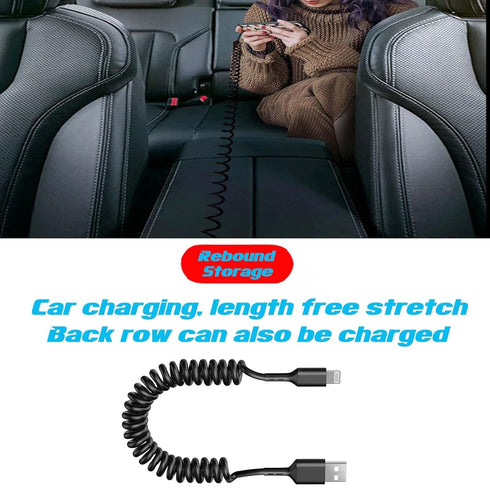 Coiled Lightning Cable, iPhone Charger Cable 3.FT for Car, 3 Feet Lightning Cord Compatible with iPhone14/13/12/11 Pro Max/XS MAX/XR/XS/X/8/7/Plus...