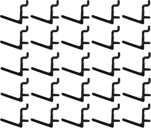JSP Manufacturing Pegboard Hooks Non-Locking Plastic L Style Hook | Garage Tool Storage Craft Hooks Pegboard Accessories (100, Black)...