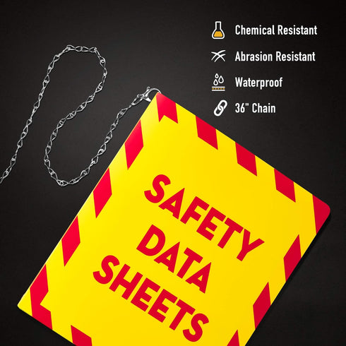 Avery UltraDuty SDS Binder with Chain, 1.5 Inch Slant Rings, Yellow/Red 3 Ring Binder (77711)...