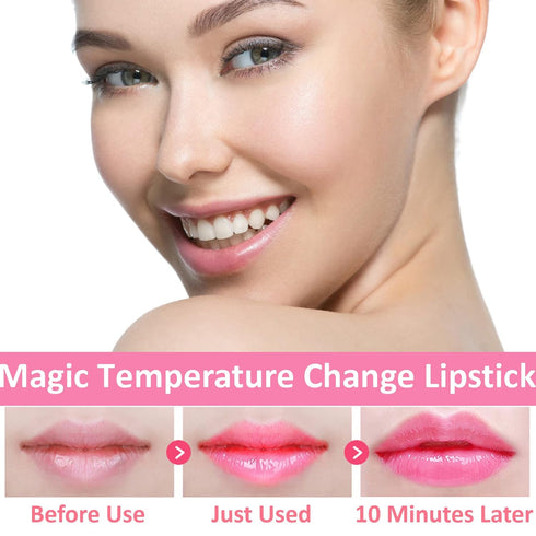 6 Pack Crystal Flower Jelly Lipstick,Magic Color Changing Lipstick,PH Clear Temperature Color Changing Lip Gloss,Lip Balm,Long Lasting Nourishing ...