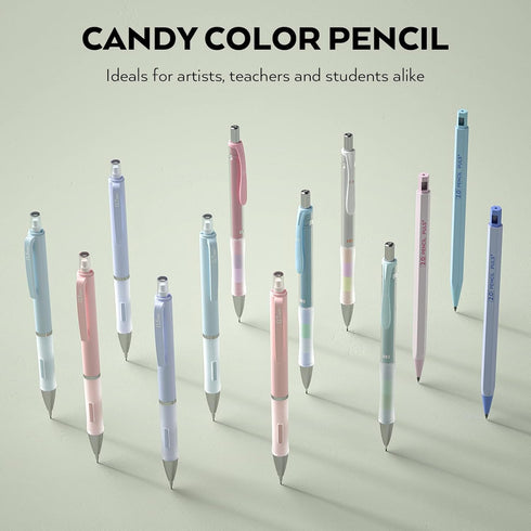 Nicpro 31PCS Pastel Mechanical Pencil Set in Case, Cute Art Pencils Bulk 0.5 & 0.7 & 0.9 mm & 2mm Graphite Lead Holder, (2B HB) Lead Refills, Eras...