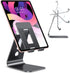 OMOTON Adjustable Tablet Stand for Desk, Upgraded Longer Arms for Greater Stability, T2 Tablet Holder with Hollow Design for Bigger Sized Phones a...