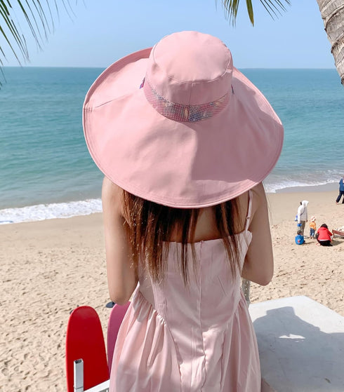 HUAMULAN Women Summer Sun Hat Wide Brim Wired Edge Floral Beach Bucket Hats Reversible Foldable Travel UV Protection Lady Hat...