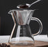 Pour Over Coffee Maker with Reusable Stainless Steel Drip Filter, Glass Drip Coffee Maker Set, Lead-Free Borosilicate Glass Coffee Carafe for 1-2C...