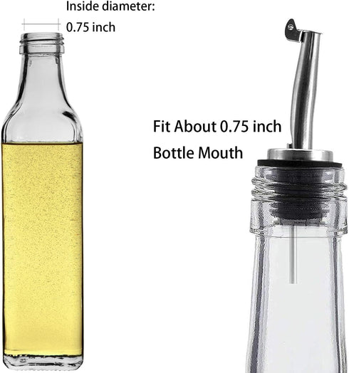 Axe Sickle 2 Pcs Oil Spout Liquor Bottle Pourer Spouts Stainless Steel Speed Pour Spouts Olive Oil Dispenser Spout for About 3/4" Bottle Mouth, wi...