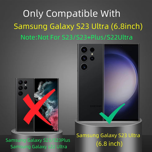 for Samsung Galaxy S23 Ultra Case Compatible with MagSafe Galaxy S23Ultra Case Magnetic,with Screen Protector S23 Ultra Case with Stand Ring Milit...