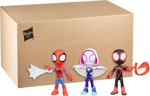 Spidey and His Amazing Friends 3-Pack, 4-Inch Scale Marvel Action Figures, Includes 3 Figures and 3 Accessories, Spider-Man, Ghost-Spider & Miles ...