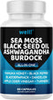 Sea Moss 3000, Black Seed Oil 2000, Ashwagandha 1000, Bladderwrack, Maca Turmeric - Manuka Honey, Dandelion & Black Pepper, Super Antioxidants Sup...