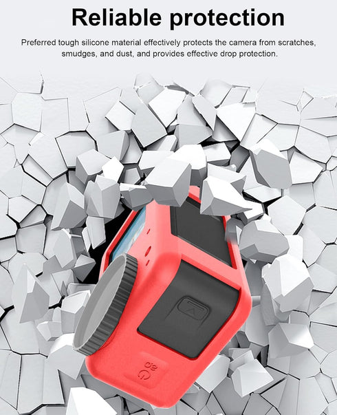 PULUZ Silicone Protective Case for DJI Osmo Action 4/3 with Lens Cap,Dust-Proof,Slim Durable Lightweight Rubber Soft Silicone Camera Protective Co...