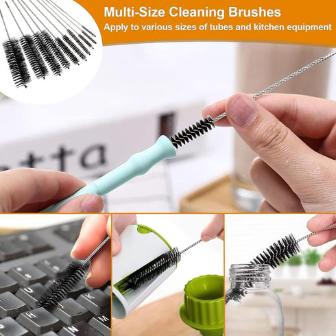 11pcs Long Pipe Cleaner Set, Flexible Drain Brush, Flexible Long Drain Brush Extra Long Flexible Tube Cleaning Brush Fridge Cleaning Tool for Clea...