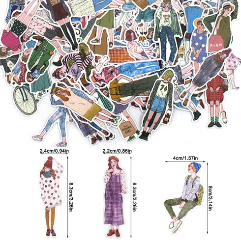 200pcs People Stickers, DaKuan People Stickers for Journaling Scrapbooking Fashion Girl Scrapbook Sticker for Journaling, Bullet Journals Supplies...
