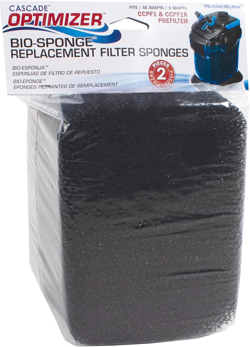 Penn-Plax Replacement Fine Bio-Sponges for Cascade and Reptology Optimizer Pre-Filters – 2 Pack...