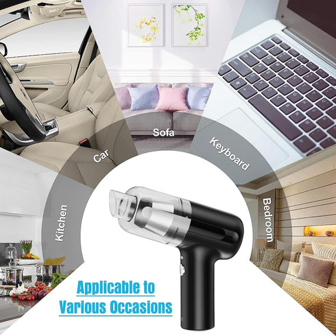 Mini Car Vacuum Cleaner, Handheld Vacuum Cordless, 2 in 1 Rechargeable Vacuum Cleaner & Air Duster, Wireless Car Vacuum with Powerful Suction for ...