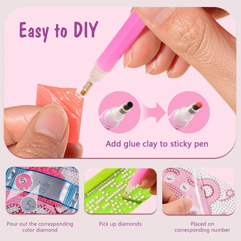 LOVKIDS Diamond Painting Kit for Kids, Diamond Art Activity with 5D Gem, Large 7.8 Inches DIY Arts and Crafts Gifts for Kids Age 6, 7, 8, 9, 10, 1...