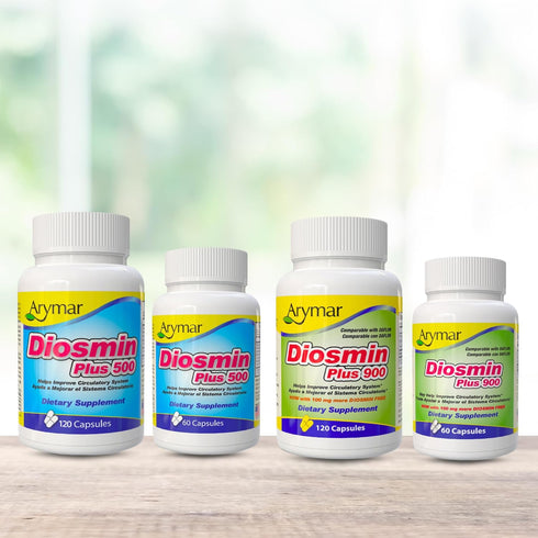 Arymar Diosmin Plus 500 – Circulatory Support Supplement with Hesperidin & B-Complex – 60 Capsules...