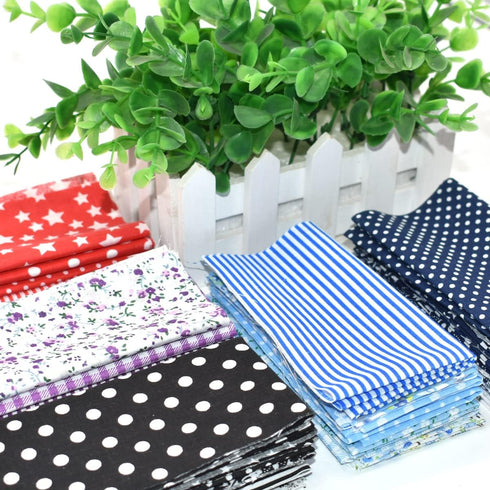 9.8X 9.8" 56Pcs Cotton Print Fabric Bundle Squares Pre-Cut Design Printed Quilting Sewing Floral for Quilting Patchwork DIY Craft Scrapbooking Clo...