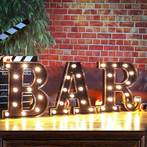 Decorative LED Illuminated Letter Marquee Sign - Alphabet Marquee Letters with Lights for Wedding Birthday Party Christmas Night Light Lamp Home B...