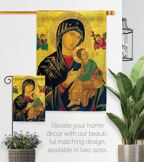 Our Lady of Perpetual Help Home Decor Banner Wall Art Patio Lawn Porch Room Decorations Small Flag Outdoor Tapestry Yard Sign Catholic Gift Jesus ...
