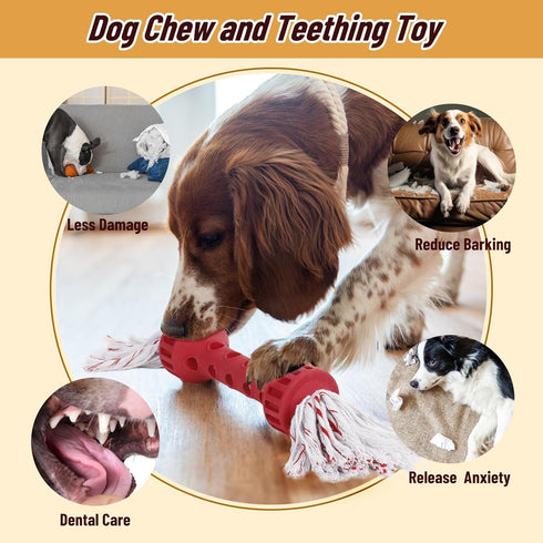 Dog Rope Toys for Aggressive Chewers, Tug of War Toys for Medium/Large Dogs, Outdoor Dog Fetch Toy, Dog Teething Toys, Keep Your Powerful Chewers ...