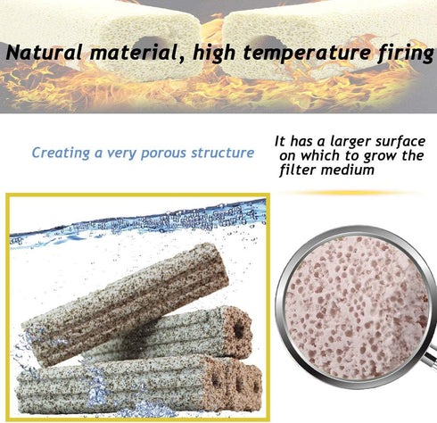 PINVNBY 20 Pcs 6.2-Inch Large Aquarium Filter Media Fish Tank Ceramic Media for Sump Canister Filter,Bakki Showers Filter,Trickle Filter,Aquacultu...