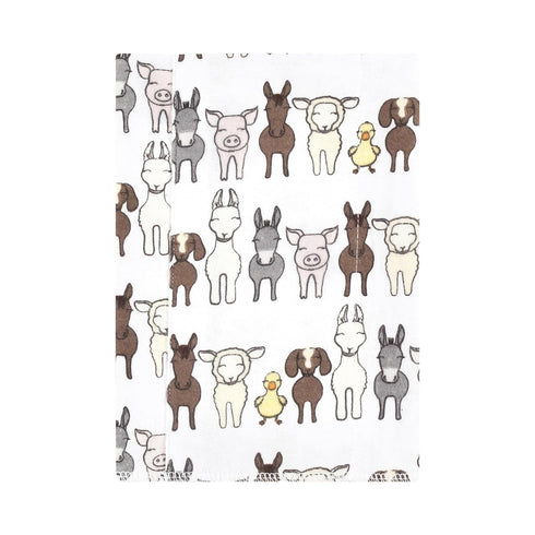 Hudson Baby Unisex Baby Cotton Flannel Burp Cloths 4-Pack, Farm Friends Grey, One Size...
