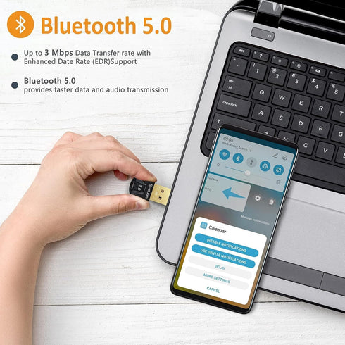 Universal USB Receiver for Bluetooth Keyboard Mouse,Bluetooth USB,Keyboard Dongle Replacement,Unifying Receiver,Realtek Chips,Stable Performance,S...