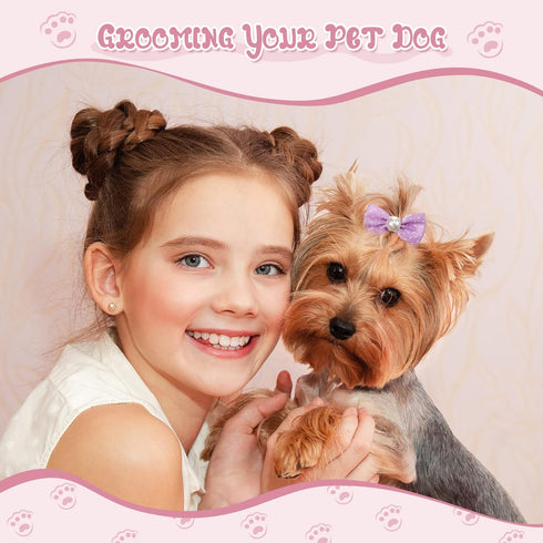 20 Pcs Dog Hair Bows for Small Dogs Hair Accessories Puppy Hair Bows for Dogs Small Dog Bows Cute Grooming Bows with Rubber Bands Handmade Puppy B...