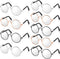 9 Pairs Doll Glasses Metal Wire Rim Clear Lens Eyewear Fabric Doll Dress Up Eyeglasses Mini Dolls Costume Accessories for 18 Inch and Other Item D...