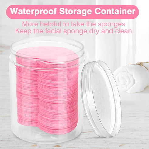 100 Pieces Compressed Facial Sponges for Estheticians, Pink Heart Face Sponges for Cleansing and Exfoliating Natural Reusable Sponges for Facials ...