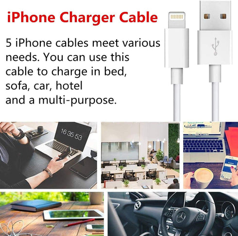 sharllen iPhone Charger Cable 5 Pack 6FT USB Fast Charging Syncing Cord Cables Compatible iPhone 14/13/12/11/XS/Max/XR/X/8/8Plus/7/7P/6S/iPad/IOS ...