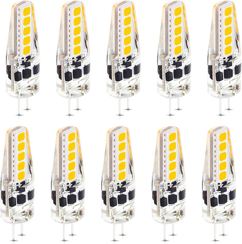 G4 LED Bulb 2W Equivalent to 20W T3 JC Type Bi-Pin G4 Base Halogen Bulb, AC/DC 12V White 6000K G4 Bulb for Under Cabinet Light, Ceiling Lights,RV,...