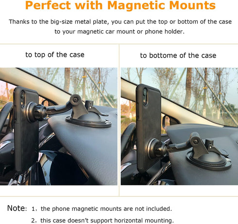 molzar GripBig Series for iPhone XR Case, Built-in Metal Plate for Magnetic Mount, Works with Qi-Certified Chargers, Compatible with Apple iPhone ...