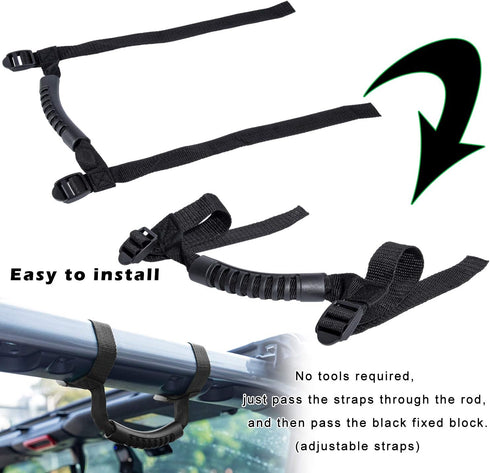 4 x Roll Bar Grab Handles Grip Handle for Jeep Wrangler YJ TJ JK JKU JL JLU Sports Sahara Freedom Rubicon X & Unlimited 1955-2024 2025 (Black)...