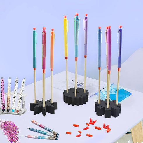 Riomh Epoxy Pen Turner Attachment, Glitter Pen Adapter for Holding Pens on Turner Machine, Sublimation Pens blank Turner Kit to Make Customized Pe...