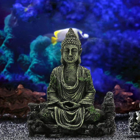 Aquarium Decorations Resin Buddha Sculpture/Head Sculpture Aquarium Decor Ornament, Large Fish Tank Decorations - 20 30 Gallon Aquarium...