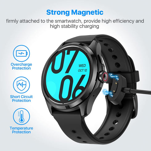 Ticwatch Pro 5 / Pro 3 Ultra GPS/Pro 3 GPS / E3 Charging Cable Replacement Charging Cable Magnetic Charger Pro 3 GPS/Pro 3 Ultra GPS / E3 Smartwat...