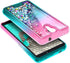 NZND Case for Cricket Icon 2 (2020) U325AC with Tempered Glass Screen Protector (Full Coverage), Glitter Liquid Floating Waterfall Girls Cute Phon...