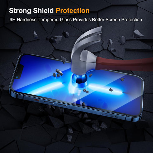 SIBEITU 3 Pack Screen Protector for iPhone 14 Pro with 3 Pack Camera Lens Tempered Glass Protector, 6.1 Inch HD Clear Tempered Glass Film 9H Hardn...