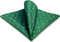 S&W SHLAX&WING Men's Pocket Square Emerald Green with Blue Flower for Suit Jacket Wedding...