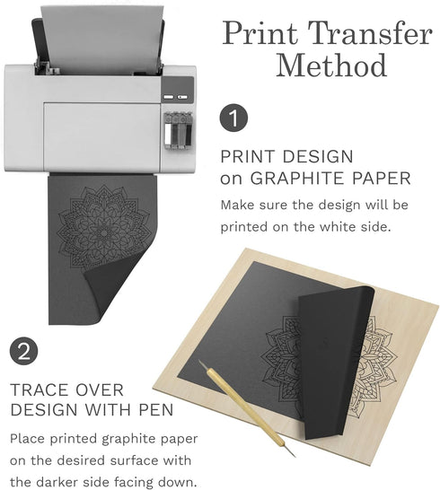 MyArtscape Graphite Transfer Paper, 20 Black Sheets - Wax Free - Erasable - Smudge-free - Ideal for Drawing, Tracing and Watercolor Transfer - Pre...