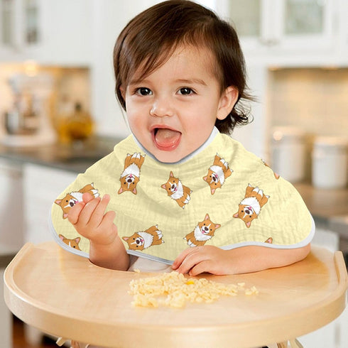 Cute Corgi Dog Pattern Muslin Burp Cloths for Baby 2 Pack Soft 100% Cotton Baby Washcloths Bibs for Boy Girl...