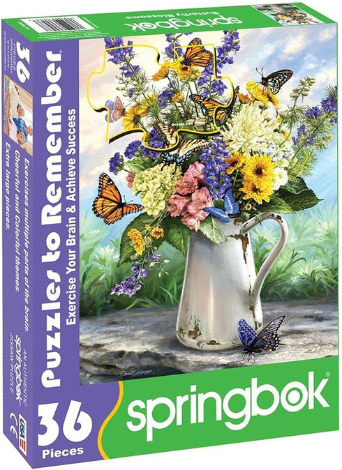 Springbok Puzzle to Remember - Alzheimer & Dementia Activity - 36 Piece Jigsaw Puzzle Butterfly Blossom - Made in USA...