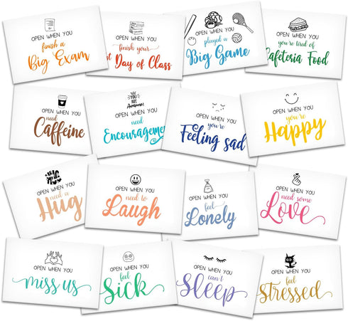 Colorful Open When Envelopes for University College Student, Leaving Home Daughter Son Gifts, Boyfriend or Girlfriend College Care Package, Long D...