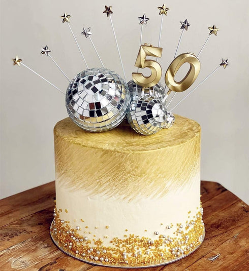 JeVenis Disco Ball Cake Decoration 70's Disco Party Supplies Disco Ball Dance Birthday Party Supplies...