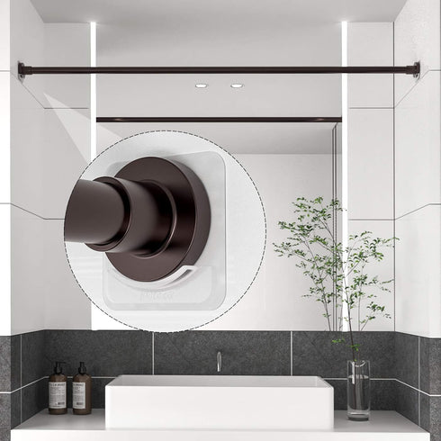 BRIOFOX Extra-Large Adhesive Shower Curtain Rod Holder | No Drilling | Invisible Wall Mount Holder | Transparent Rod Retainer, 2 Pack(Rod Not Incl...