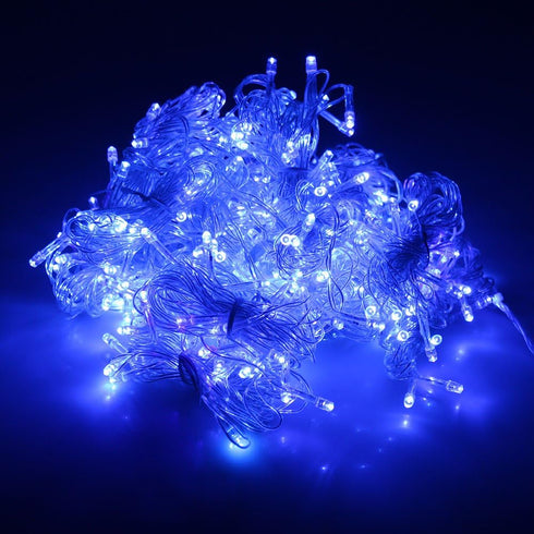 3.5M/11ft 96 LED Blue Linkable Fairy Curtain String Light with 8 Modes Functional Controller for Indoor/Outdoor/Party/Wedding/Christmas Decor...