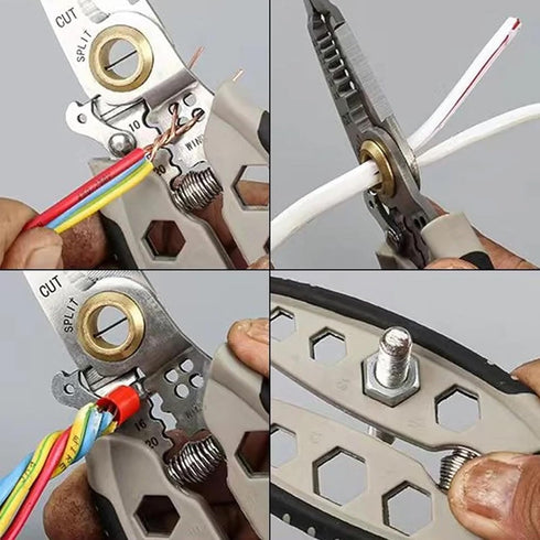 7-Inch Multipurpose Wire Stripper - Professional Tool Gift,4 In 1 Wire Strippers-Stripping Cutting Crimping Splitting,2024 New Wire Strippers And ...