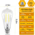 ORALUCE LED Edison Light Bulb 60 Watt Equivalent E26,Vintage Light Bulbs 6W 5000K Daylight White 700 Lumen, ST64 / ST21 Antique LED Filament for C...
