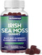 Irish Sea Moss Gummies 10000mg - with Black Seed Elderberry Bladderwrack Burdock Turmeric Omega-3 Vitamins C D3 Zinc - Seamoss Supplements for Adu...